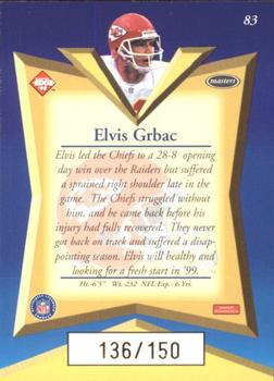 1998 Collector's Edge Masters - 50-Point Gold #83 Elvis Grbac Back