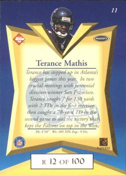 1998 Collector's Edge Masters - Gold Redemption SN100 #11 Terance Mathis Back