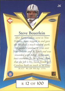 1998 Collector's Edge Masters - Gold Redemption SN100 #26 Steve Beuerlein Back