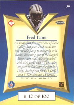 1998 Collector's Edge Masters - Gold Redemption SN100 #30 Fred Lane Back