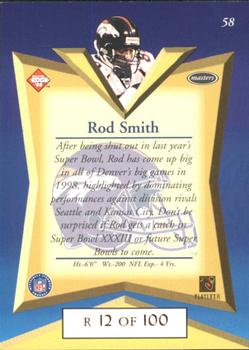 1998 Collector's Edge Masters - Gold Redemption SN100 #58 Rod Smith Back