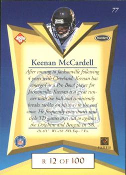 1998 Collector's Edge Masters - Gold Redemption SN100 #77 Keenan McCardell Back