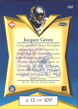 1998 Collector's Edge Masters - Gold Redemption SN100 #160 Jacquez Green Back