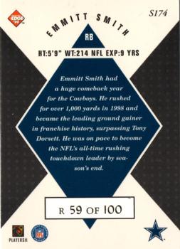 1998 Collector's Edge Masters - Gold Redemption SN100 #S174 Emmitt Smith Back