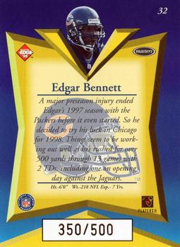 1998 Collector's Edge Masters - Gold Redemption SN500 #32 Edgar Bennett Back