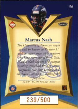 1998 Collector's Edge Masters - Gold Redemption SN500 #56 Marcus Nash Back