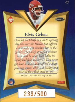 1998 Collector's Edge Masters - Gold Redemption SN500 #83 Elvis Grbac Back