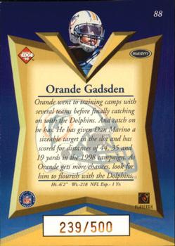 1998 Collector's Edge Masters - Gold Redemption SN500 #88 Oronde Gadsden Back