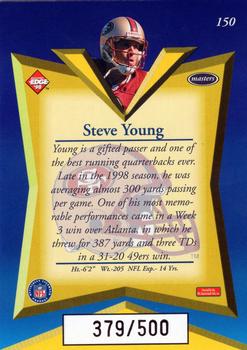 1998 Collector's Edge Masters - Gold Redemption SN500 #150 Steve Young Back