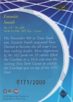 1998 Collector's Edge Masters - Main Event #ME19 Emmitt Smith Back
