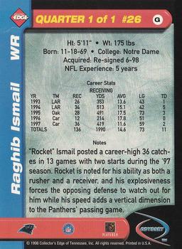 1998 Collector's Edge Odyssey - Galvanized (Level 1) #26 Raghib Ismail Back