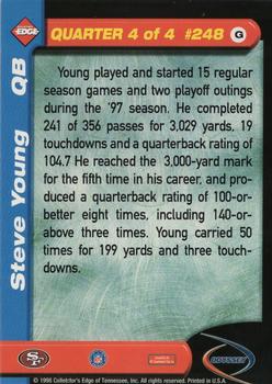 1998 Collector's Edge Odyssey - Galvanized (Level 1) #248 Steve Young Back