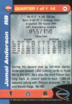 1998 Collector's Edge Odyssey - HoloGold (Level 2) #4 Jamal Anderson Back