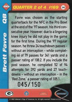 1998 Collector's Edge Odyssey - HoloGold (Level 2) #169 Brett Favre Back