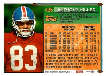 1994 Topps #425 Anthony Miller Back