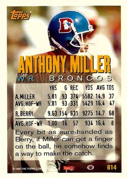 1994 Topps #614 Anthony Miller Back