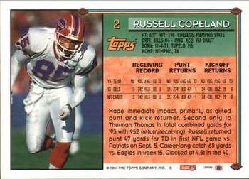 1994 Topps #2 Russell Copeland Back