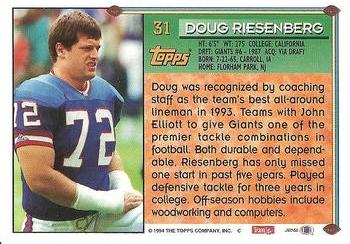 1994 Topps #31 Doug Riesenberg Back