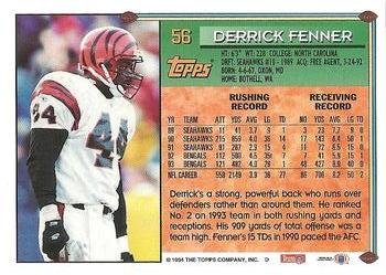 1994 Topps #56 Derrick Fenner Back