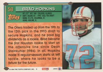 1994 Topps #58 Brad Hopkins Back