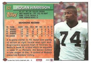 1994 Topps #62 Nolan Harrison Back