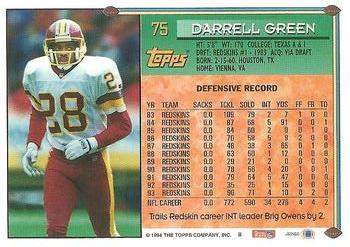 1994 Topps #75 Darrell Green Back