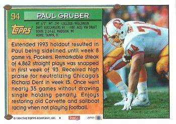 1994 Topps #94 Paul Gruber Back