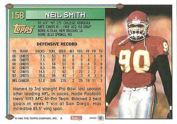 1994 Topps #158 Neil Smith Back