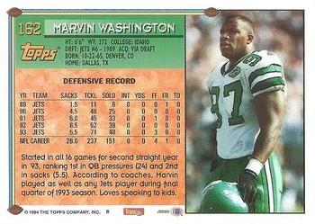 1994 Topps #162 Marvin Washington Back