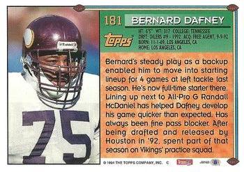 1994 Topps #181 Bernard Dafney Back