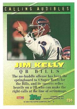 1994 Topps #204 Jim Kelly Back