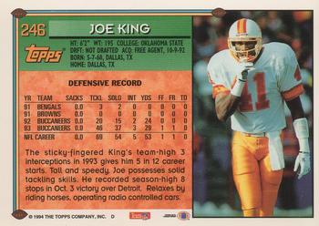 1994 Topps #246 Joe King Back