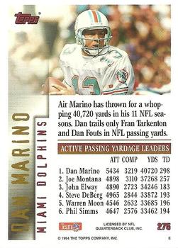 1994 Topps #275 Dan Marino Back