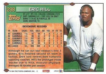 1994 Topps #298 Eric Hill Back