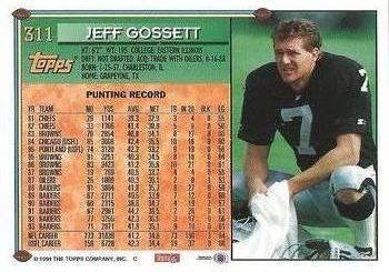 1994 Topps #311 Jeff Gossett Back