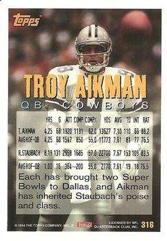 1994 Topps #316 Troy Aikman Back