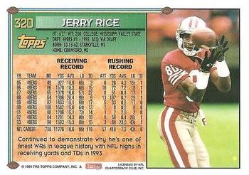 1994 Topps #320 Jerry Rice Back