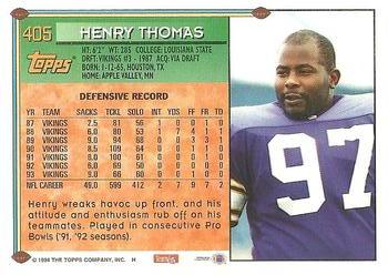 1994 Topps #405 Henry Thomas Back