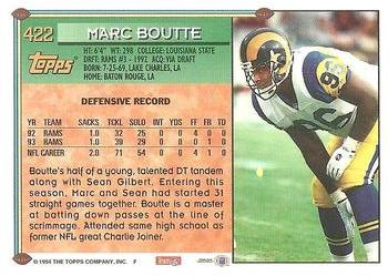 1994 Topps #422 Marc Boutte Back