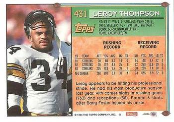 1994 Topps #431 Leroy Thompson Back