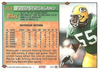 1994 Topps #459 Fred Strickland Back