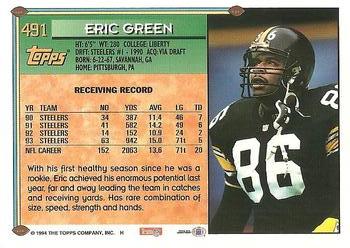 1994 Topps #491 Eric Green Back