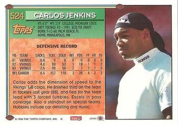 1994 Topps #524 Carlos Jenkins Back