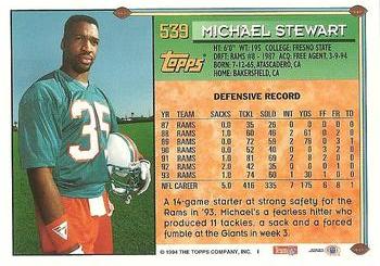 1994 Topps #539 Michael Stewart Back