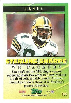 1994 Topps #554 Sterling Sharpe Back