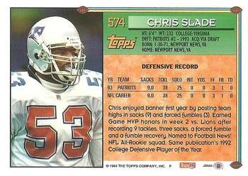 1994 Topps #574 Chris Slade Back