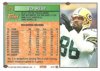 1994 Topps #579 Ed West Back