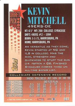 1994 Topps #581 Kevin Mitchell Back