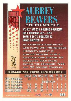 1994 Topps #596 Aubrey Beavers Back