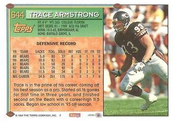 1994 Topps #644 Trace Armstrong Back